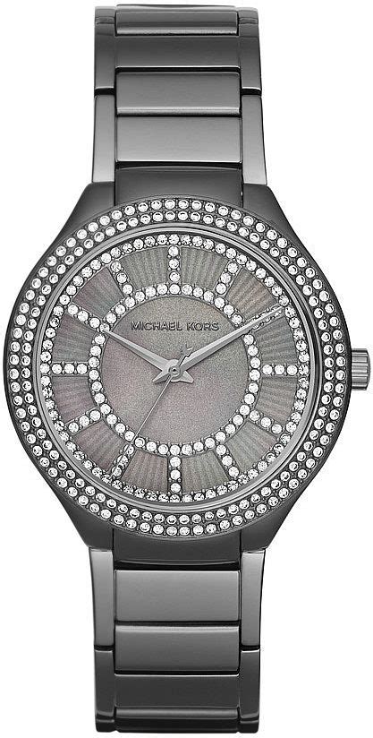 Women's Gunmetal Michael Kors Kerry Pave Crystal Watch 